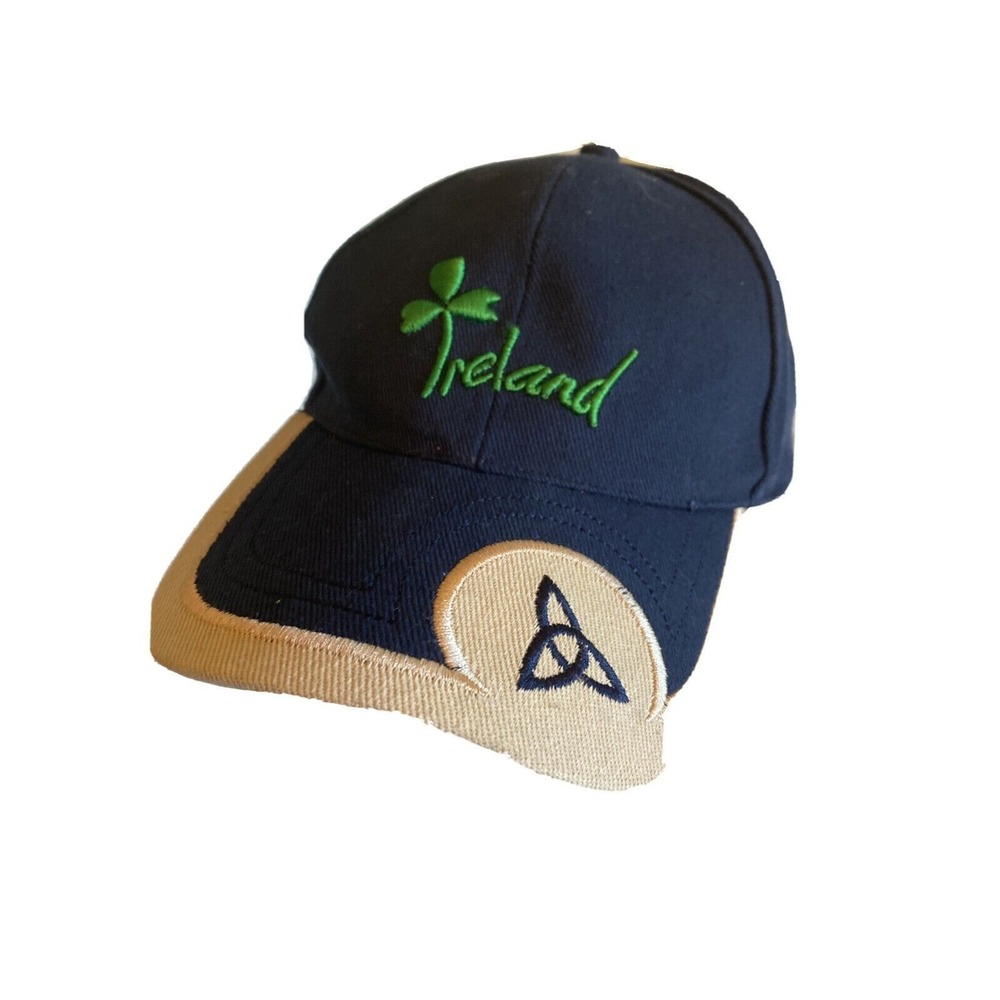 Dolmen Clothing Ireland Baseball Cap Navy Blue Shamrock‎ Trinity Knot Adjustable